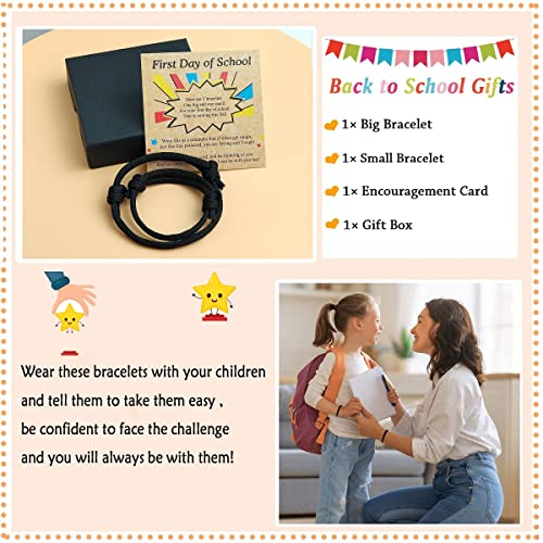 Image of First Day Of School Bracelet, Matching Mommy And Me Mother Son Daughter Paracord Back To School Bracelets Wish Gift for Mom Boys Dad Girls Jewelry