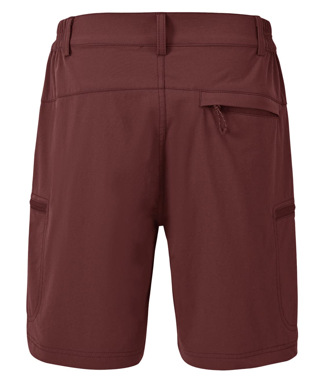 donhobo Short pour femme - Léger - Séchage rapide - Respirant - Pour la randonnée, le sport - Pour l'été - Pour les loisirs, rouge bordeaux, L