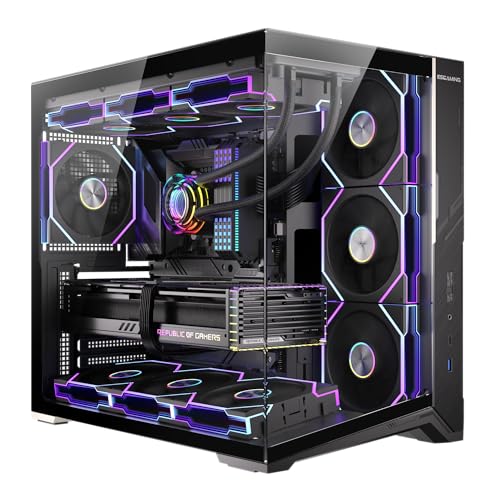 Boîtier PC ATX F8 Noir moyen tour gaming boitier ordinateur gamer vide