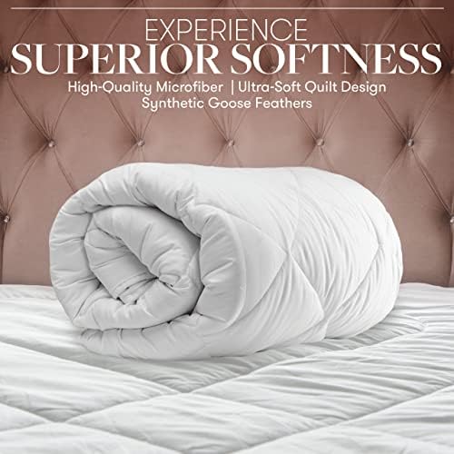 Becky Cameron Beckham Hotel Collection Full/Queen Size Comforter - 1600 Series Down Alternative Home Bedding & Duvet Insert - Pure White