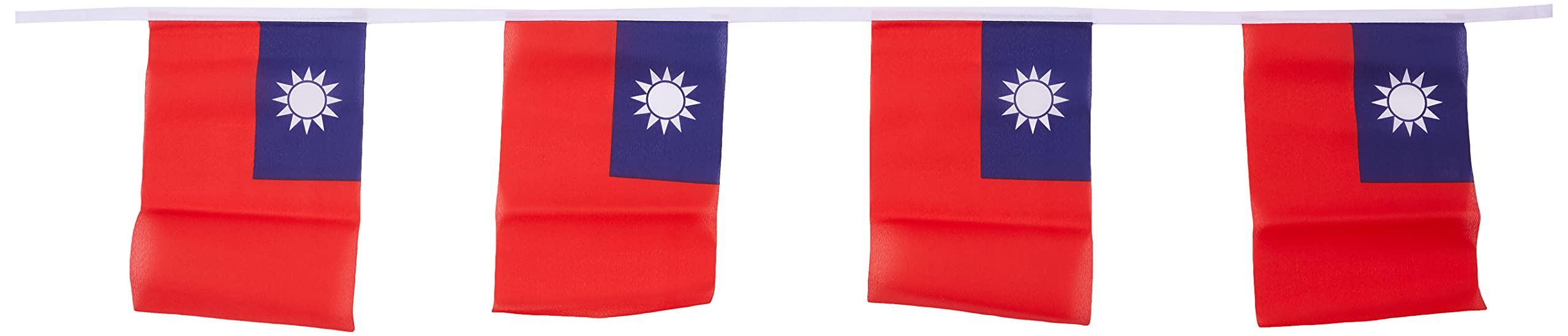 AZ FLAG Taiwan Bunting Flag, 20 Ft Garland with 20 Small Taiwanese Flags 8'' x 6'', 100% Polyester String Pennant, 6 meters — image 1