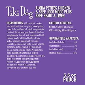 Tiki Canine Petites Grain Free, Hen & Beef, Nutrient Dense Meat, Meal Topper for Small Canine and All Life Levels, 3.5 ouncesPouch, Pack of 12