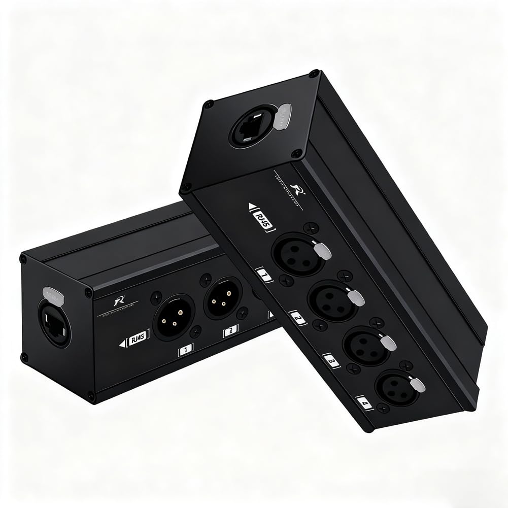 Rallonge de Câble Réseau RJ45 CAT5 vers XLR 3 Broches 4 Canaux Audio/sur la Scène, L'Éclairage et Les Studios D'Enregistrement Audio
