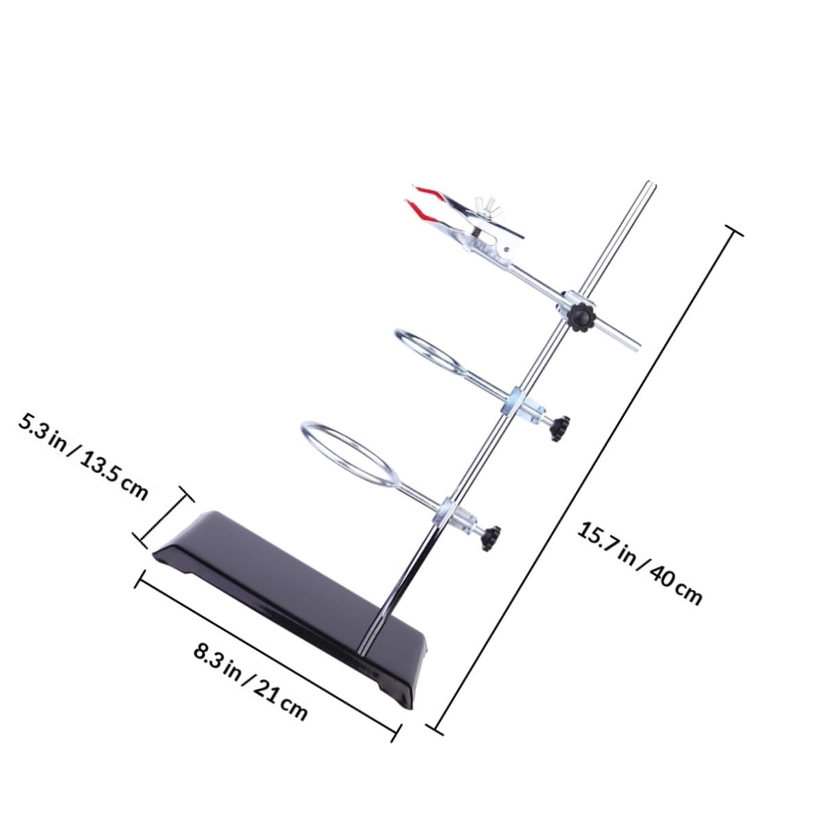 Yardwe Laborständer aus Eisen für Chemielabor mit Stabilem Stand und Befestigung für Chemie und Physikexperimente mit Reagenzglas und Brenner