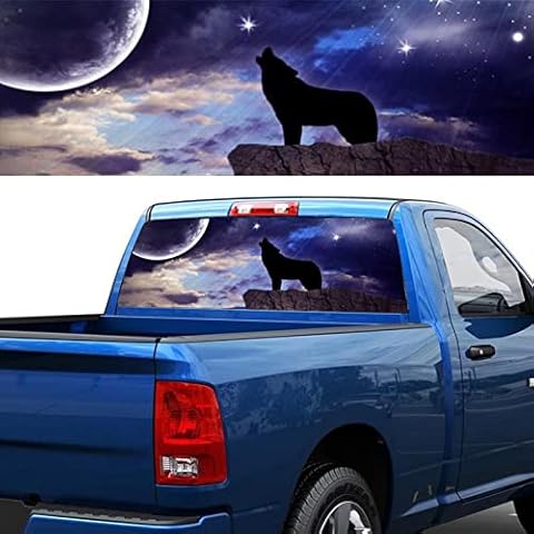 JUZZQ Personalise Badge Emblem For Automotive Windshield Car Rear Window Arctic Wolf Decal Rear Window Graphic Decal for Truck, SUV, Vans, Minivan, Universal Scratch Hidden Car Stickers,168x74 cm Cover