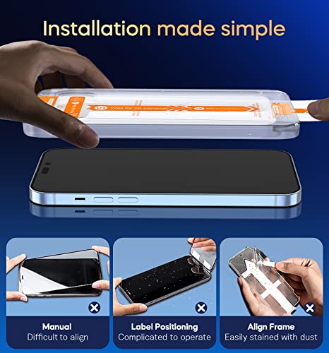 Zuslab 2 Pack Screen Protector For Iphone 14 Pro Max 6.7 Inch Tempered Glass With Easy Auto-Align Install Kit, Ultra Hd, Dust Proof, Bubble Free, Anti-Fingerprint, Full Coverage Case Friendly For Iphone 14 Pro Max #TOP2