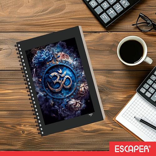 Image of ESCAPER Shiv Ji Diary Student Notebooks, A5 Size, 160 Ruled Notebook Designer Office Diary For Executive, Gift, Note Taking, Notepad For Writing (1, Om)