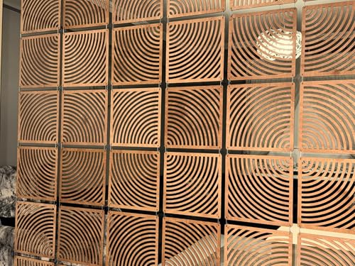 WoodTuct Teak Tone Hanging Room Divider Panels Set of 12