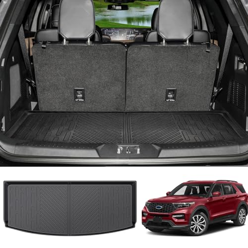 Utiiy Cargo Liner Compatible with 2020-2023 Ford Explorer 6&7 Seats Cargo Mat All Weather Trunk Mat for 2020 2021 2022 2023 6&7 Passenger Explorer Accessories