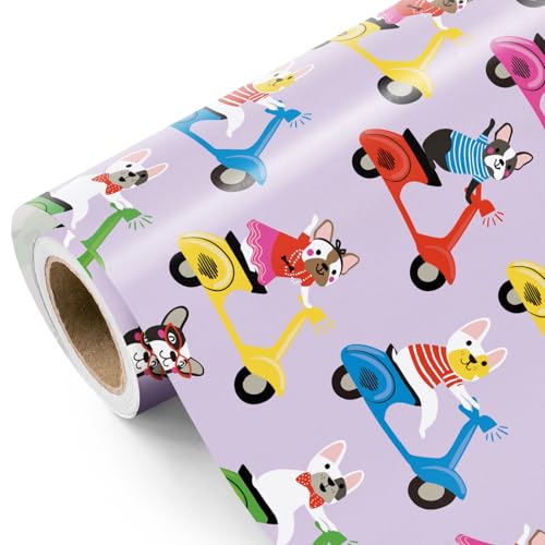Papier cadeau chien et Bouledogue Français : l'emballage parfait pour cadeau d'anniversaire