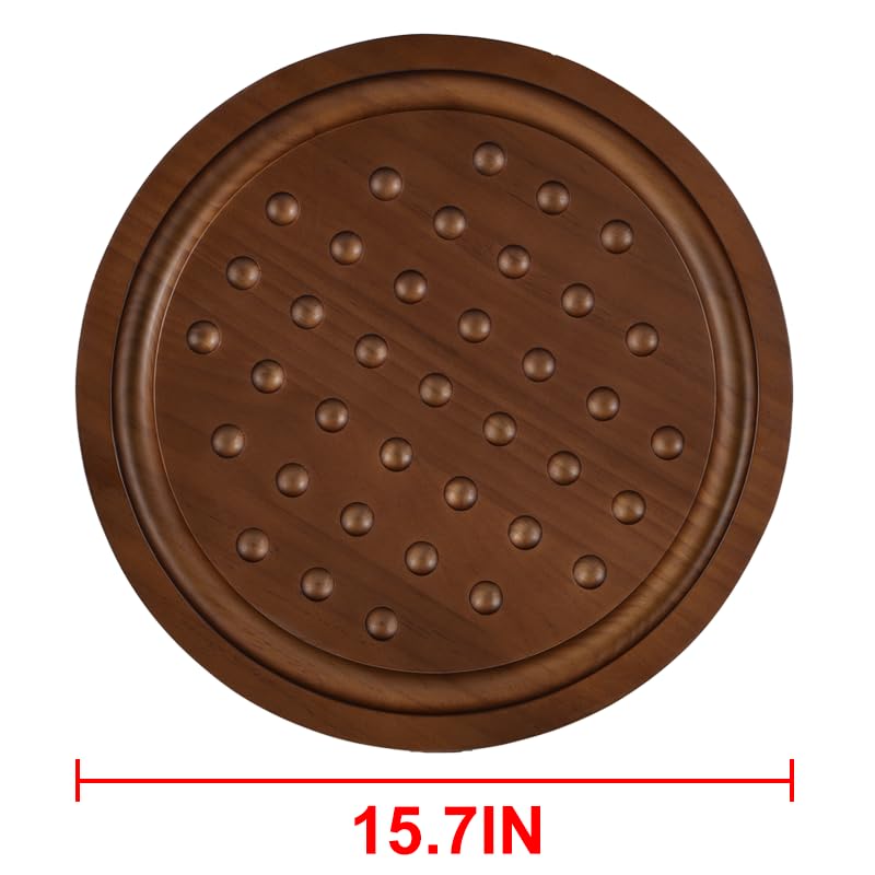 Juego de Solitario con tablero de madera y 36 canicas de mármol miniatura 4