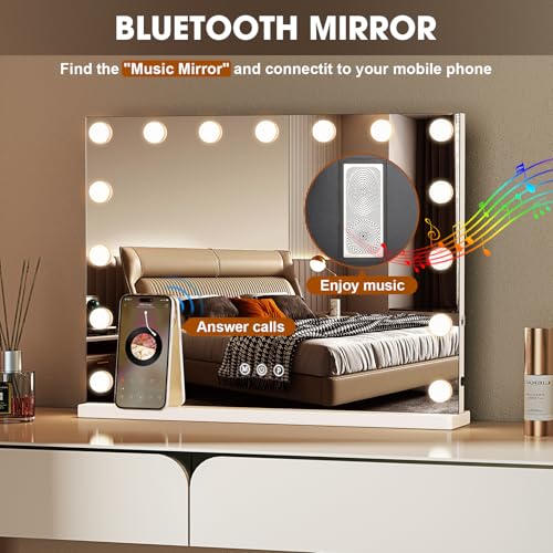 Espejo de Vanidad con Luces y Bluetooth, 23"x18" miniatura 4