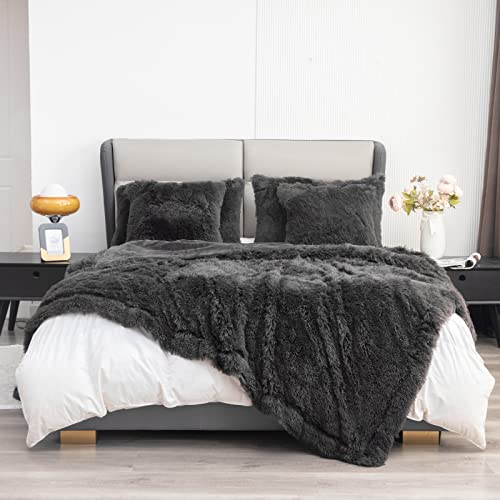 YUSOKI Faux Fur King Blanket(Morel,90" x 104"),Whithout Pillows,Winter Lightweight Plush Fuzzy Soft Cozy Microfiber Comfy Bed Blanket for Women Kids Girls Couch Sofa Washable