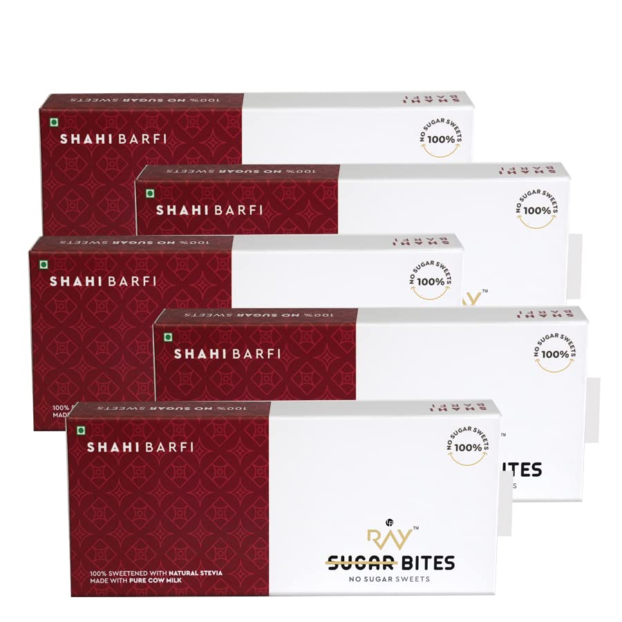 LB RAY No Sugar Shahi Barfi - 100% Sugar-Free Indian Mithai Made with Natural Plant Sweetener Stevia, Pure A2 Milk, No Added Colors and Preservatives (200 gm, Pack of 5) (B0B6ZPDG37) Amazon Price History, Amazon Price Tracker
