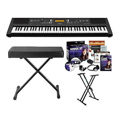 Yamaha PSREW300 76-key Portable Keyboard With Knox Adjustable Stand, Bench & Power Adapter