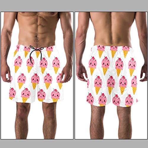 Maillots de bain pour hommes JDEZ : short de plage imprimé crème glacée - 3