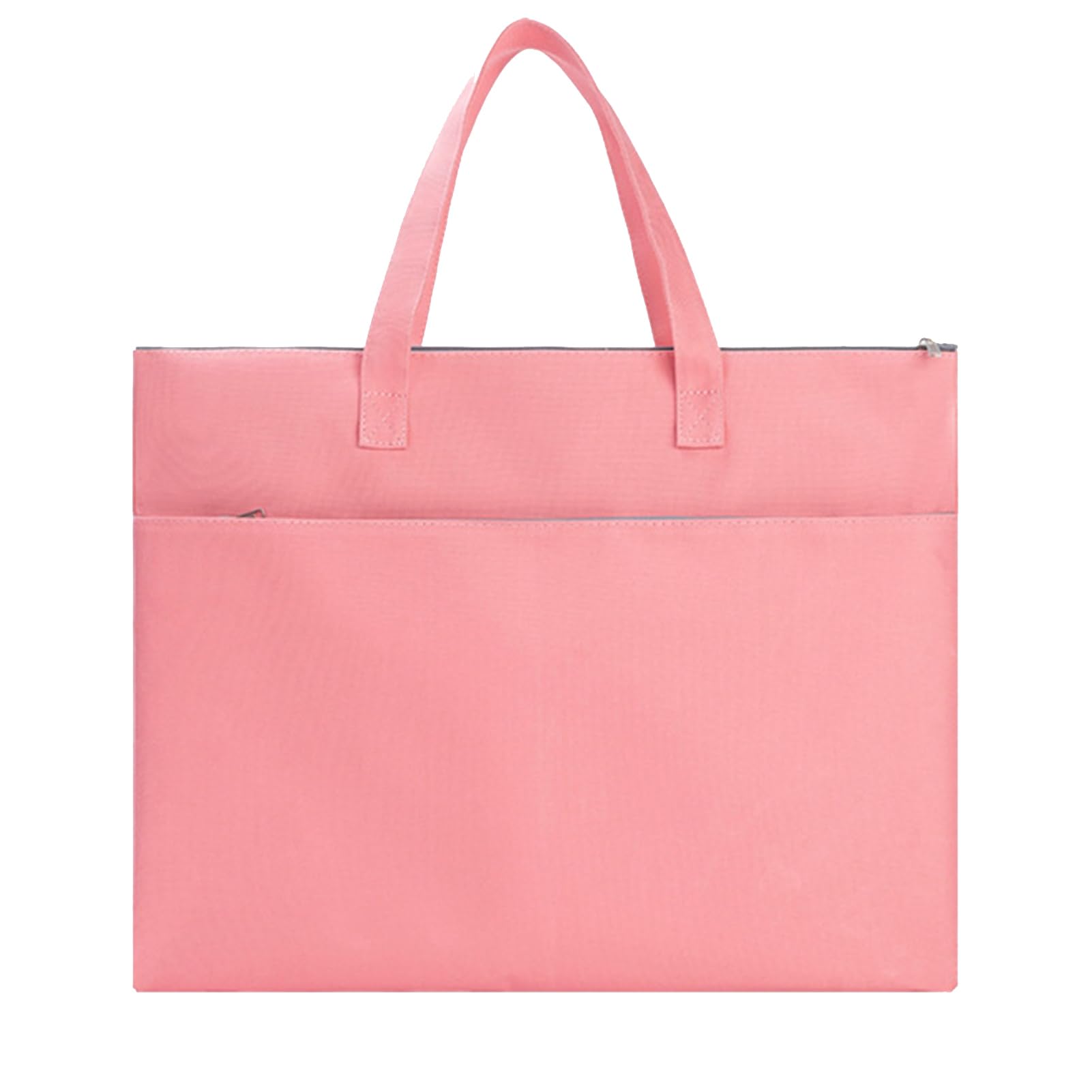 Solid Color Document Organizer Portfolio Case with Partition Bags Art Bag A3 A4 Large Capacity Zippered Partitioned File Holder Waterproof Carrying Pink A4