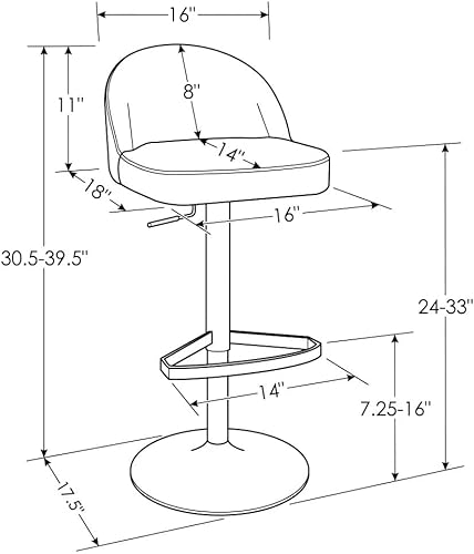 Miniatura 2 de Zuri Muebles negro Mimi ajustable altura giratoria taburete de bar sin brazos Negro -,Crema,Verde lima,https://www.amazon.com/dp/undefined