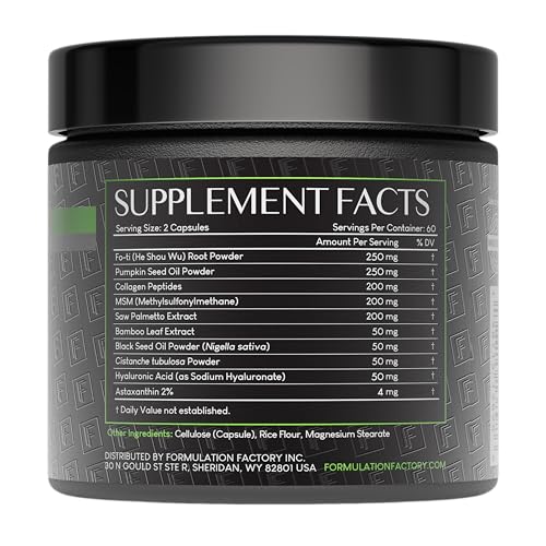 Formulation Factory Crown of Glory 10-in-1 Hair Growth Products - DHT Blocker for Men & Women with Pumpkin Seed Oil - Hair Vitamins for Faster Growth & Thickness - 120 Capsules, 2 Month Supply