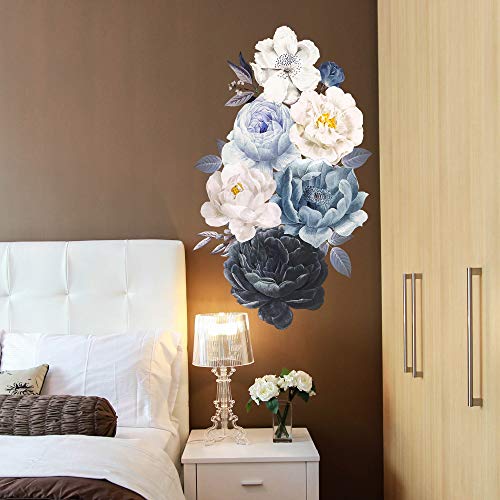Vinilo decorativo floral azul Navy para pared 70x85 cm miniatura 7