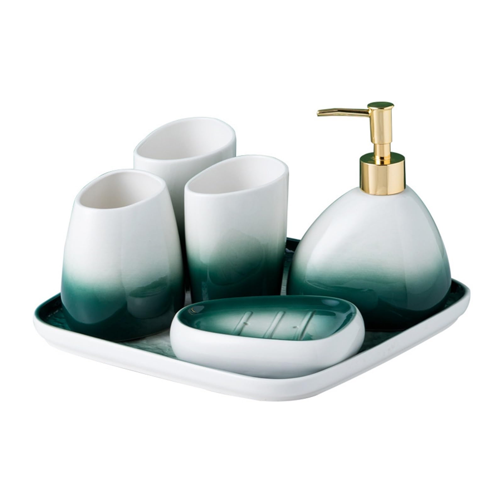Ensemble de Toilette de Salle de Bain en céramique pour Couple, Cinq pièces, Brosse à Dents, Bain de Bouche, Tasse, ustensiles de Salle de Bain, Ensemble de Six pièces