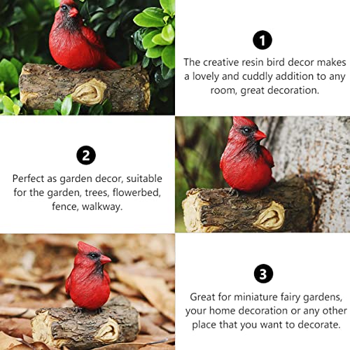 ULTECHNOVO Miniature Cardinal Figurine cardinal bird ornament bird statue sculpture Figure model parrot figurine Resin bird on - Image 4
