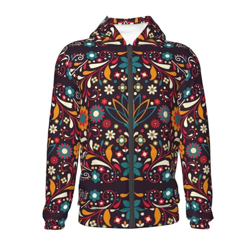 Colorful Mexican2 Kid Hoodies Boys Zip Up Sweatshirts Girls Pullover with Pocket2