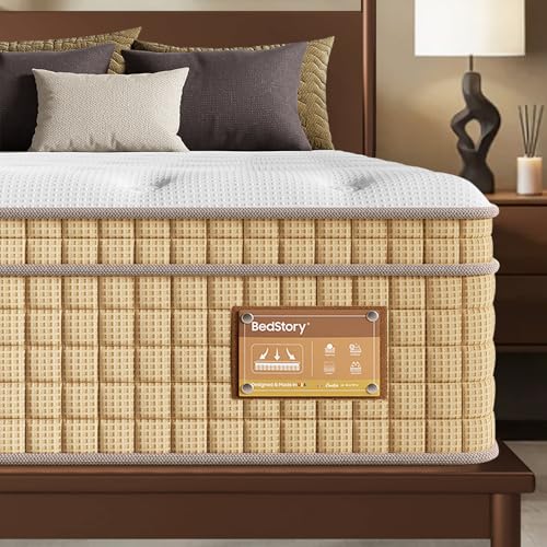 BedStory Extra Firm King Size Mattress 14 Inch, Hybrid Mattress for Back Pain Relief & Heavy People,...