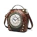 Real Working Clock Handbags Purse Antique Steampunk Shoulder Bag PU Messenger Bag