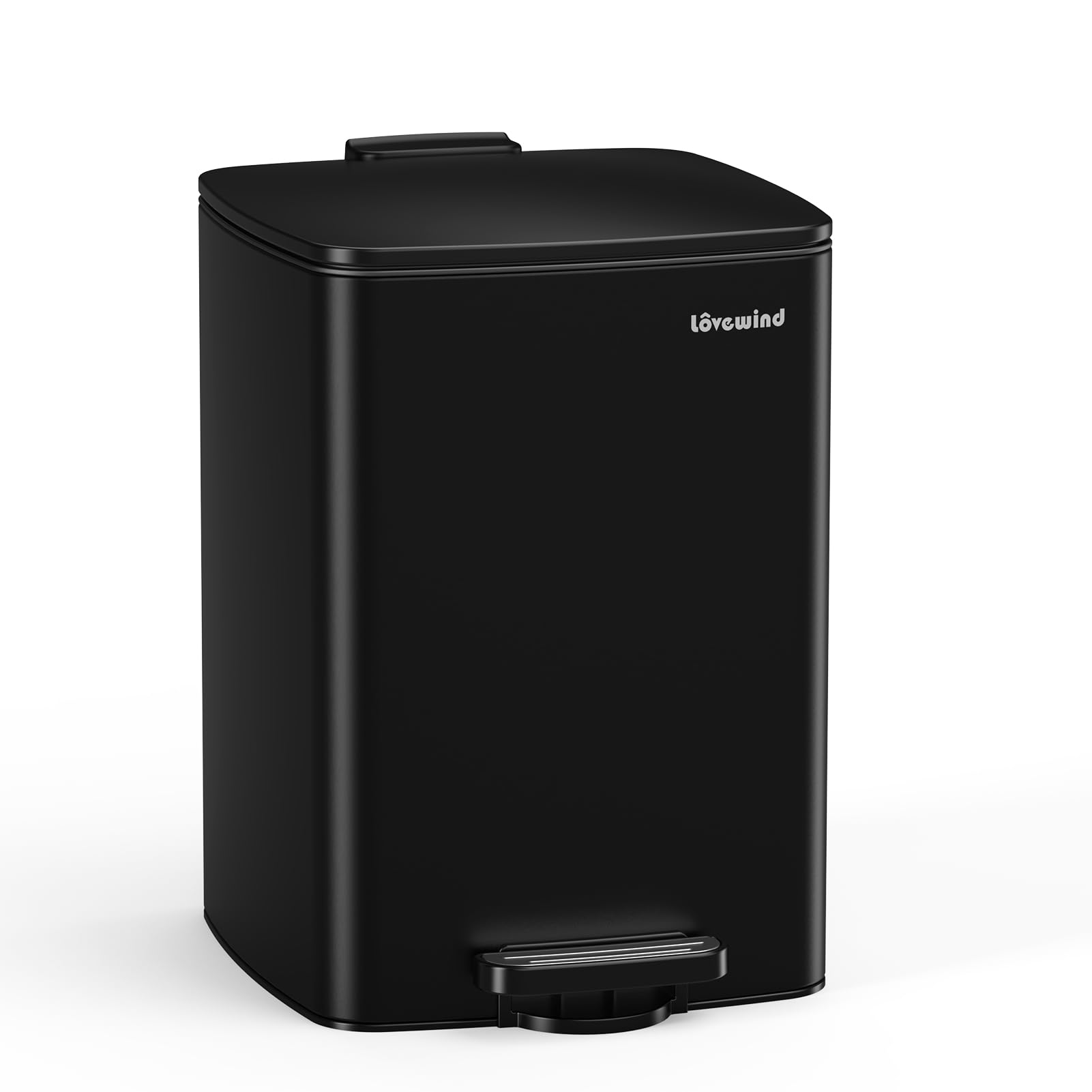 lovewind Pattumiera Da Cucina, Pattumiera In Acciaio Inox Con Pedale Nero Da 20 Litri, Con Coperchio E Secchio Interno, Adatta Per Cucina, Bagno E Soggiorno