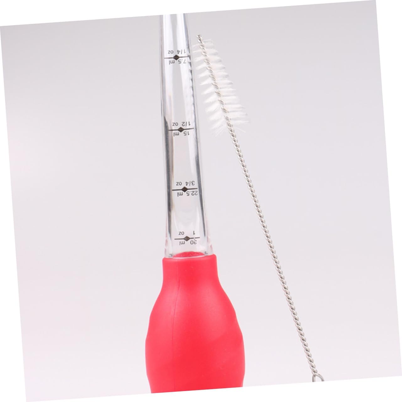 SOLUSTRE 1 Set Silicone Oil Dripper Seasoning Tube with Brush for Barbecue for Juicy Turkey Meat Transparent Graduated Design for Easy Measurement Random Color