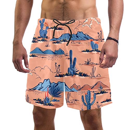 Maillots de bain hommes short de plage séchage rapide motif cactus