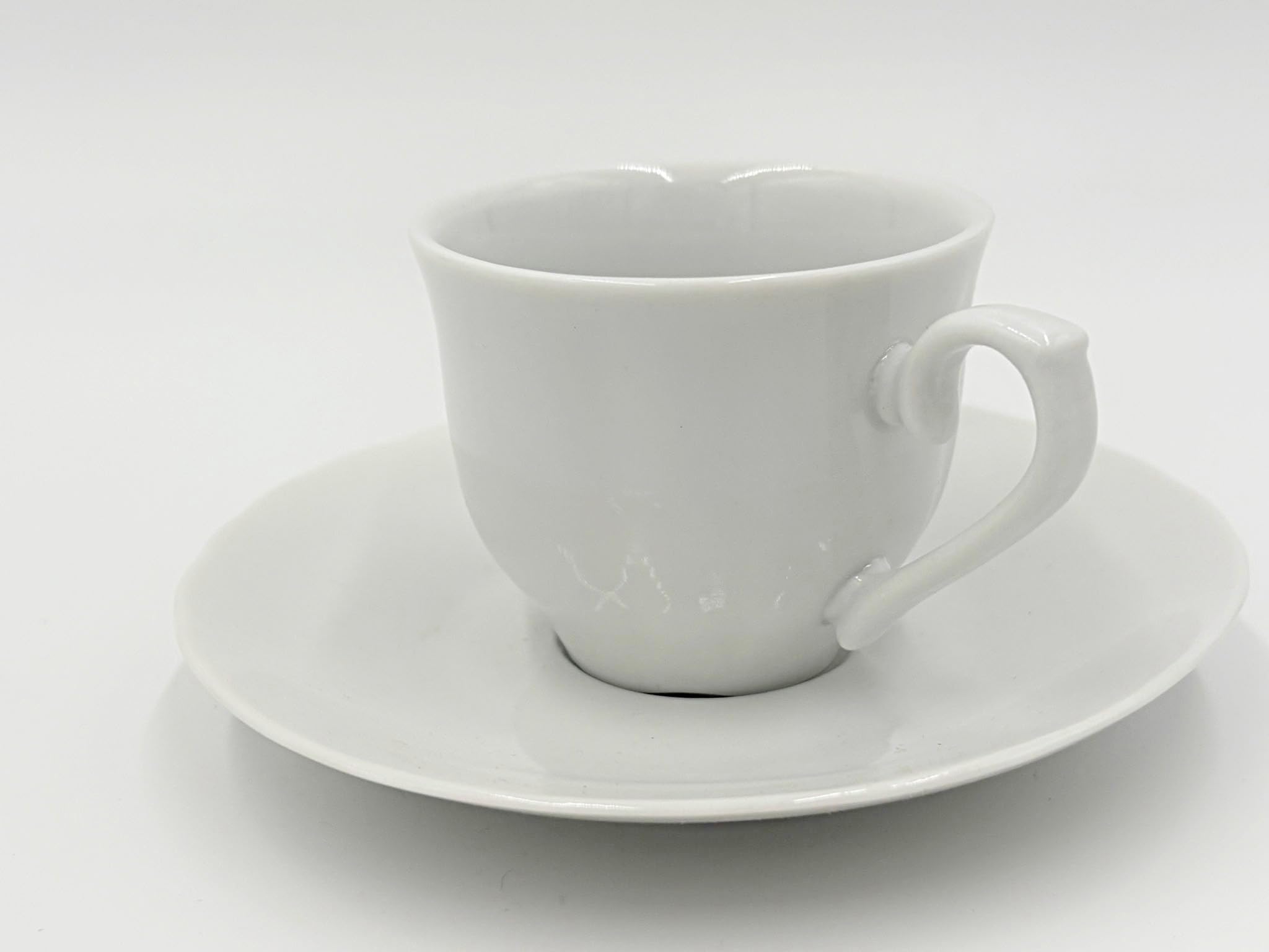 LaVelahome Set 6 Tazzine da Caffè in Porcellana Bianca con Piattino – Senza Logo – Lavabili in Lavastoviglie – Uso Professionale Casa Hotel B&B Bar Ufficio