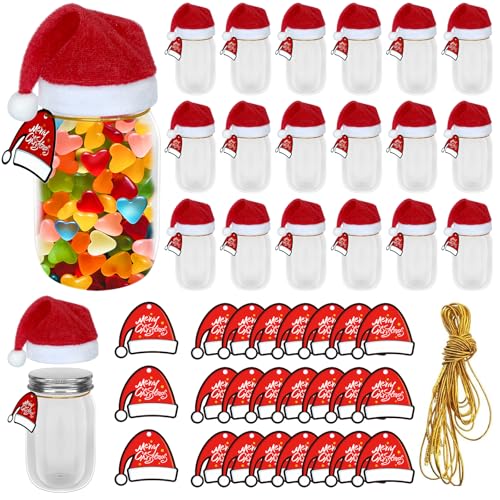 Yoloodayy 24 Set Christmas Mason Jars 12oz Christmas Candy Jars