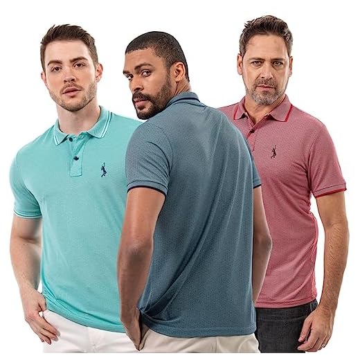 Kit 3 Camisa Polo Masculina Piquet com Viscose John Pull