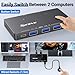 10Gbps USB 3.2 Switch 2 Computers Share 1 USBC & 3 USBA Devices,ANGEET USB Switch Selector for PC Laptop Keyboard Mouse Portable SSD,with 2 USBC Data Cables and Wired Remote