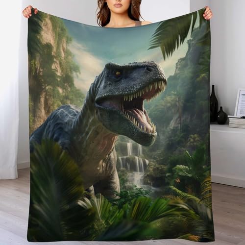 Couverture polaire dinosaure en flannel extra douce 140x180cm
