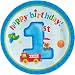 Creative Converting Fun at One Happy First Birthday Boy Round Dessert Plates, Boy, 8 Count