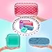 Mini Clear Travel Makeup Organizer Bag for Purse, Samll Cute Preppy Pink Makeup Bag Cosmetic Zipper Pouch Purse, Transparent PVC & Nylon Waterproof Toiletry Storage Clutch for Women Girls(Pink Heart)
