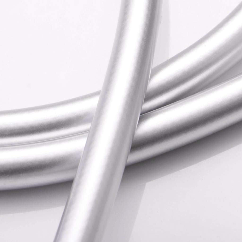Flexibler PVC-Brauseschlauch, 1,5 m, silberfarben, glatt geflochten, für Handbrause, Badezimmer-Ersatzschlauch, einfache Installation, auslaufsicheres Design