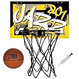 Franklin Sports NBA Utah Jazz Over The Door Basketball Hoop - Kids Indoor Hoop with Mini Basketball - NBA Fan Shop Toy for Bedroom + Office - Over The Door Set