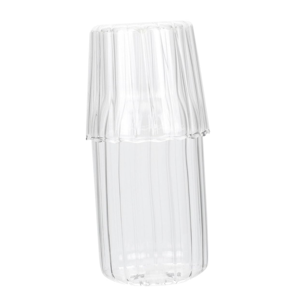 COLLBATH 1 Set Cold Water Bottle for One Person Beverage Pitcher Tumbler and Decante Drink Pitcher with Lid Lemonade Cups Nightstand Water Delicate Bedside Carafe Tabletop Carafe Glass