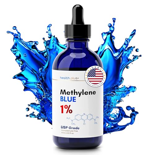 High Purity Methylene Blue Drops 1% Solution, USP Grade, 60ml – Methylene Blue Pharmaceutical Grade, Formaldehyde-Free, Alcohol-Free, Third-Party Tested