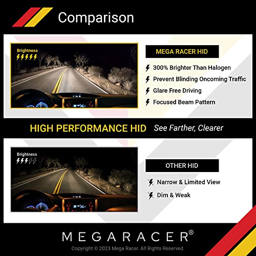 Mega Racer D4S Hid Bulb 8000K Ice Blue D4S/D4R Xenon Hid Bulbs For Low Beam High Beam Replacement Bulbs, 35W Metal Stents Base 12V Ip68 Waterproof, Pack Of 2 #TOP2