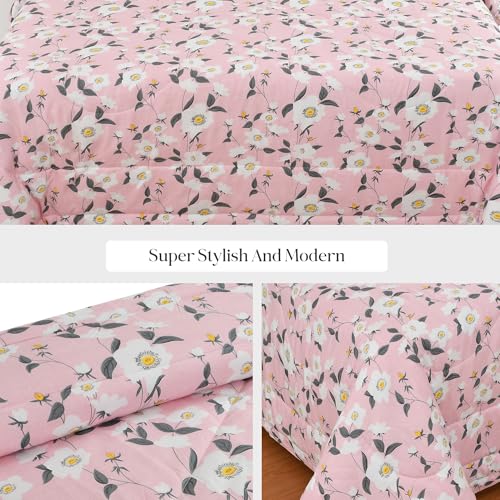 Image of FRESH FROM LOOM Microfiber All Seasons Collection Micro Fiber Comforter | Dohar | Quit | Double Bed | Double Weaved | Washable | Hypoallergenic Skin Friendly (Misty-Rose | 90x95 inch)