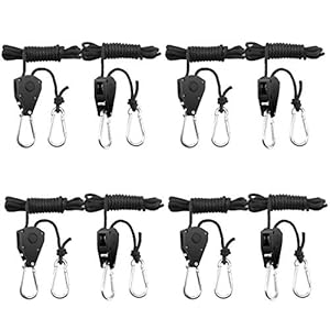 BOSYTRO 4 Paires（8 PièCes） De Cintres à Cliquet RéGlables De 1/8 Pouce Corde De Crochet RéGlable Sangle à Cliquet Corde Rope Ratchet Robuste RéGlable,Chaque Paire Porte 68 Kg