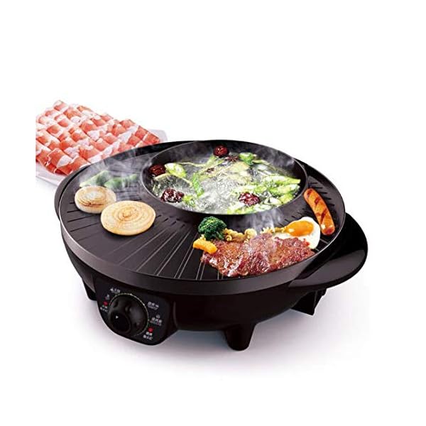 LIVEN BBQ Electric Grill with Shabu Shabu Hot Pot, Perfect for 1 to 4 Person