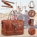 weiatas Faux Leather Travel Duffel Bag for Women Men, Large Weekender Overnight Bag with Shoes Compartment, Waterproof Carry On Bag Travel Tote Bag Gym Bag with Luggage Strap (Brown)