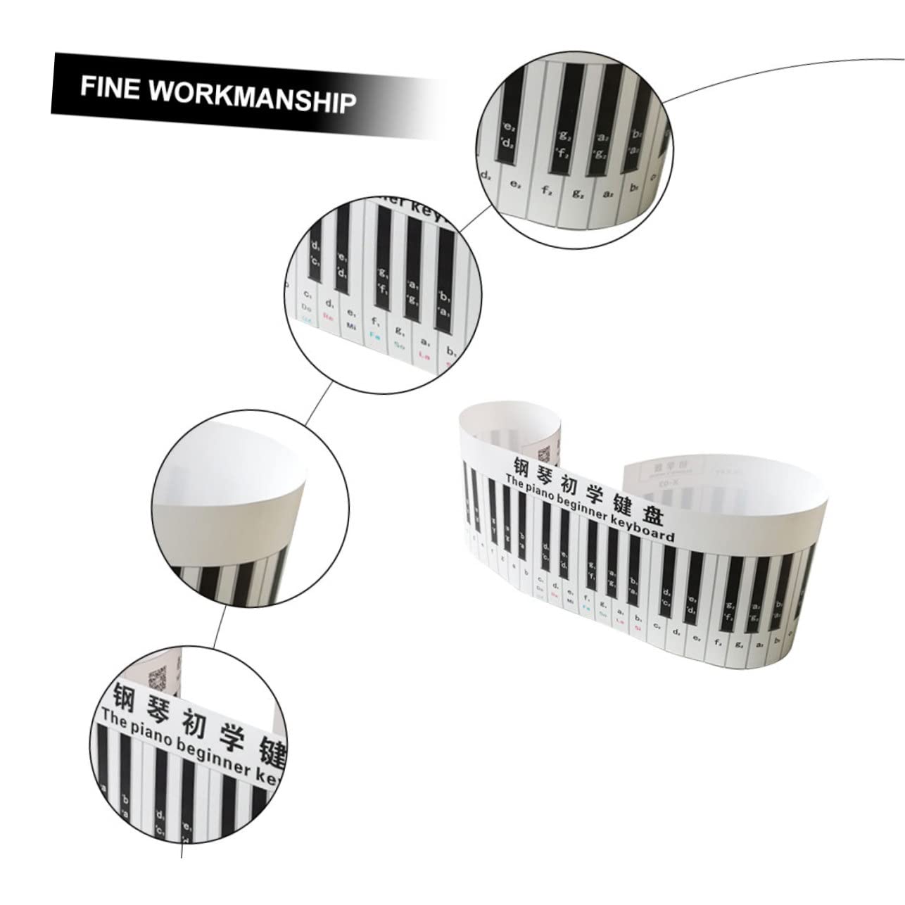 FAVOMOTO 3d Keyboard Decals Piano Practice Easy Erase Keyboard Stickers Pvc Material