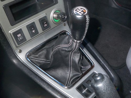 RedlineGoods Shift Boot Compatible with Mazda RX7 1978-80. Tailor Made - not Universal. Genuine top-Grade Italian Black Suede (Alcantara) with Silver Thread